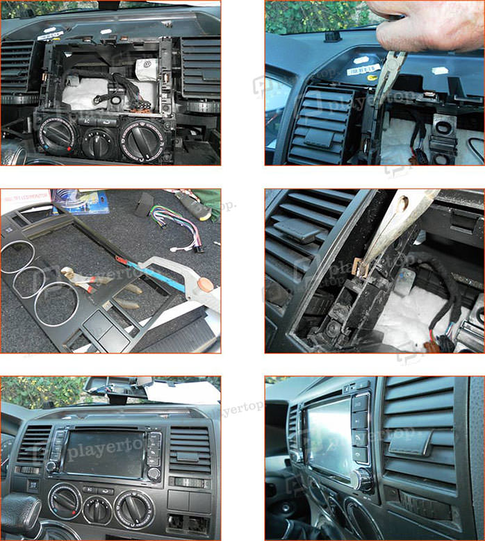 montage autoradio volkswagen transporter T5 2006